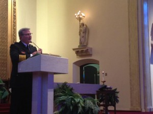 Chief Ron Young addressing Assembly