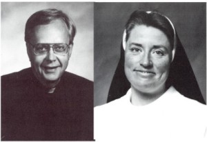 Fr. Robert Erickson, CSV, and Sr. Mary Paul McCaughey, O.P., who oversaw the merger of Sacred Heart Griffin High School