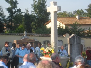 Viatorians gather at the grave of Fr. Louis Querbes in Vourles, in 2009