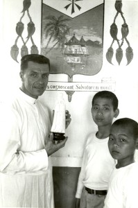 Fr. Lefebvre with young students in Taipei