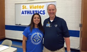 Br. Rob Robertson, CSV, works closely with Associate Rosy Hartz in Campus Ministry