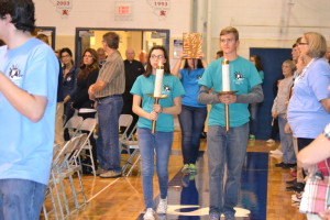 Saint Viator High School teens process into Mass