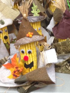 Centerpieces made out of ears of corn, designed by More Youth students 