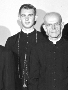 Fr. John Van Wiel, left, with his former Novice Master, Fr. William Cracknell