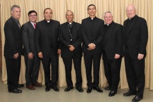 Br. Michael Gosch, Br. Carlos Flórez, Fr. Edgar Suárez, Bishop Hector Pizarro, Fr. Gustavo López, Fr. Thomas von Behren, Fr. Daniel Hall