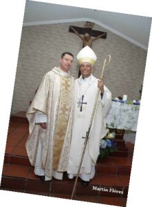 Fr. Edwin Ruiz with Bishop Pizarro