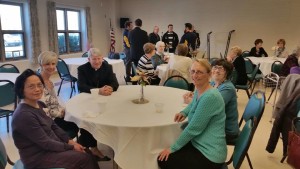 Conlon visits with parish women