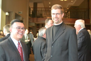 Br. Carlos Flórez, CSV, and Br. John Eustice, CSV, enjoyed the evening