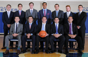 Coach Jay Wright, back row center, with the 2015-2016 student managers