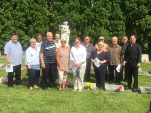 Viatorians gathered at Maternity BVM Cemetery in Bourbonnais in observance of Fr. Querbes Day