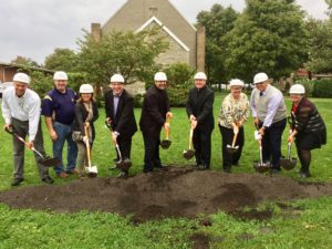 Members of the St. George Parish Council joined Viatorians in a ceremonial groundbreaking