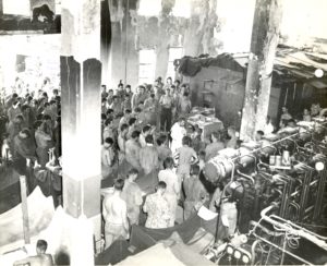 Fr. Charles Riedel offers Mass in the Marine hospital during battle in 1944