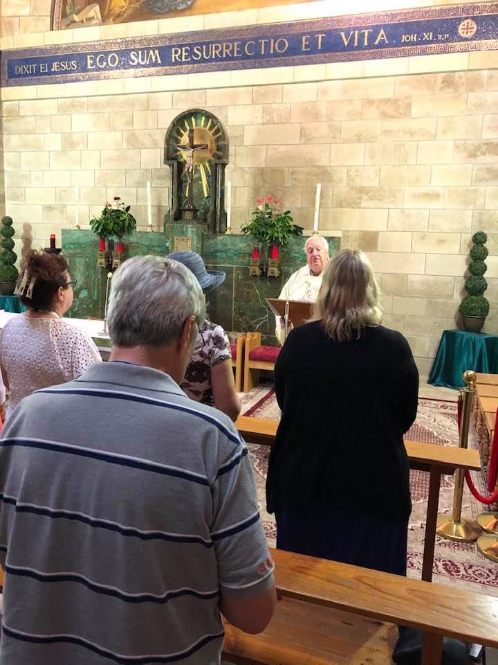 Mass at church above Lazarus’ tomb