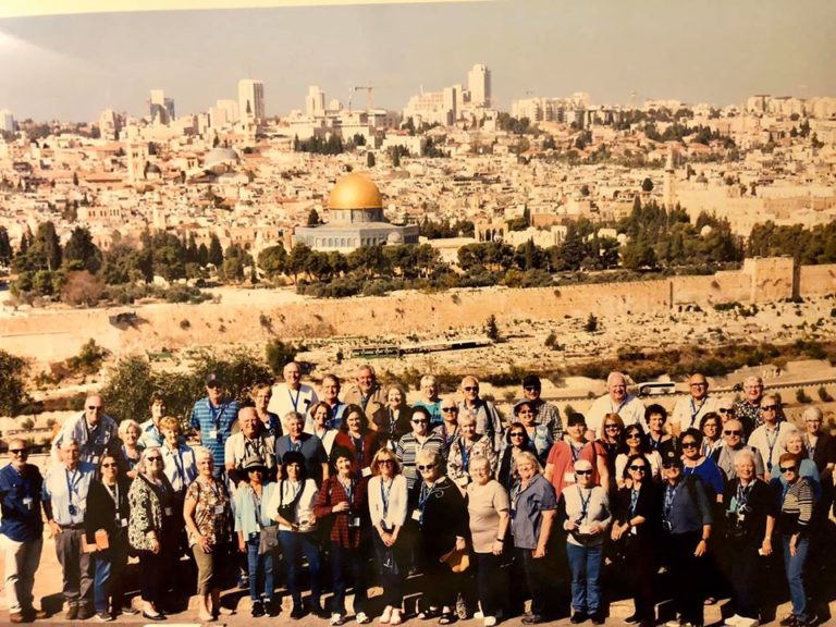 entire group in front of Old City, Jerusalem