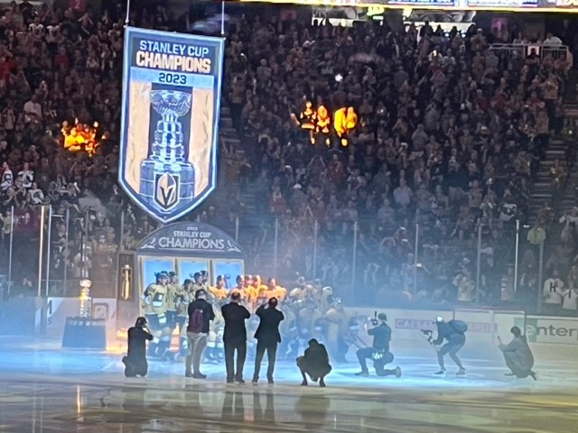 Golden Knights raise Stanley Cup championship banner before season